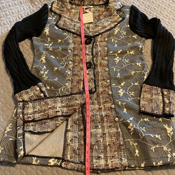 Sioni Mixed Media Coatigan Jacket w/Sweater Sleeves - Picture 2 of 4